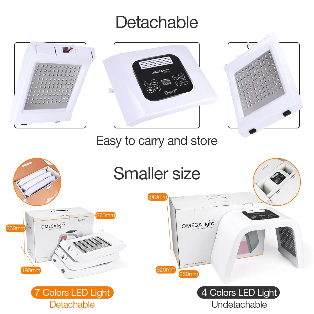 Profesional 7 colores PDF Led máscara Facial de la terapia de luz de rejuvenecimiento de la piel dispositivo Spa acné Remover Anti-arrugas BeautyTreatment - 4