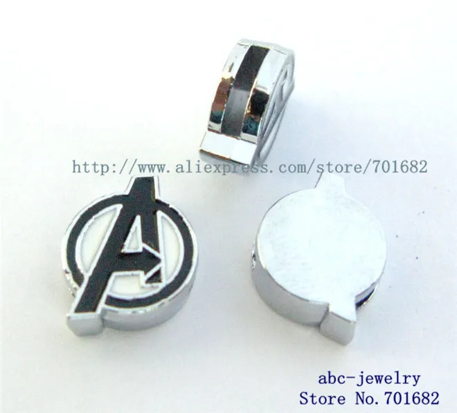 

Internal Dia.8mm slide Charms Avengers can through 8mm Wristband pet collar SL239-3 50pcs