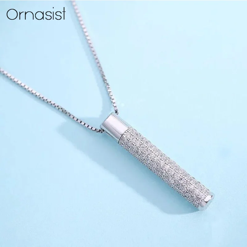 

Simple Strip Shape Necklaces & Pendant For Women Micro Paved Cubic Collier Zircon Choker Necklace Statement Jewelry Gifts