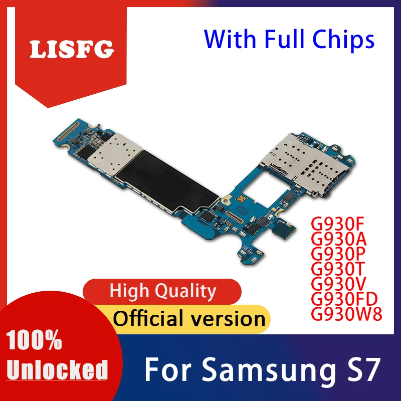 

Unlocked Motherboard For Samsung Galaxy S7 G930F G930A G930P G930T G930V G930FD G930W8 Mainboard Logic Board Tested Good Plate