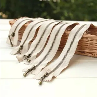 

Grey 3# DIY handmade bags zipper Bronze puller metal zipper closed end zippers for apparel ,Macarons bags Jeans metal zipper