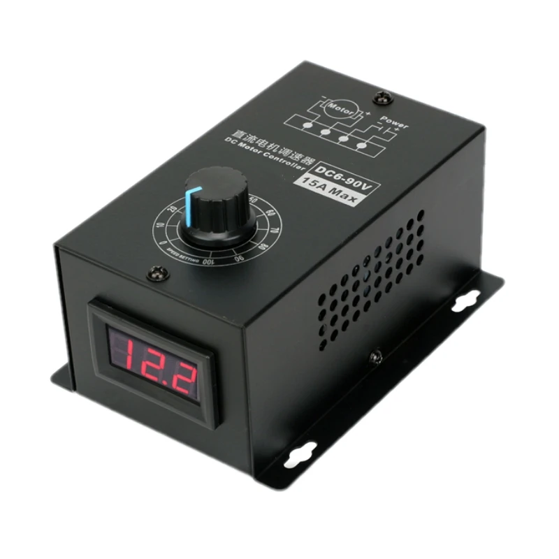 

Digital Display 0~100% adjustable DC 6-90V 15A DC Motor Speed Controller PWM regulator 12V 24V 48V 60V 72V 90V 1000W Reversible