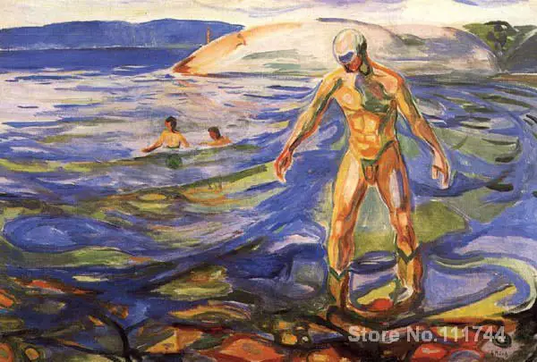 

paintings by Edvard Munch Bathing Man abstract art High quality Hand painted