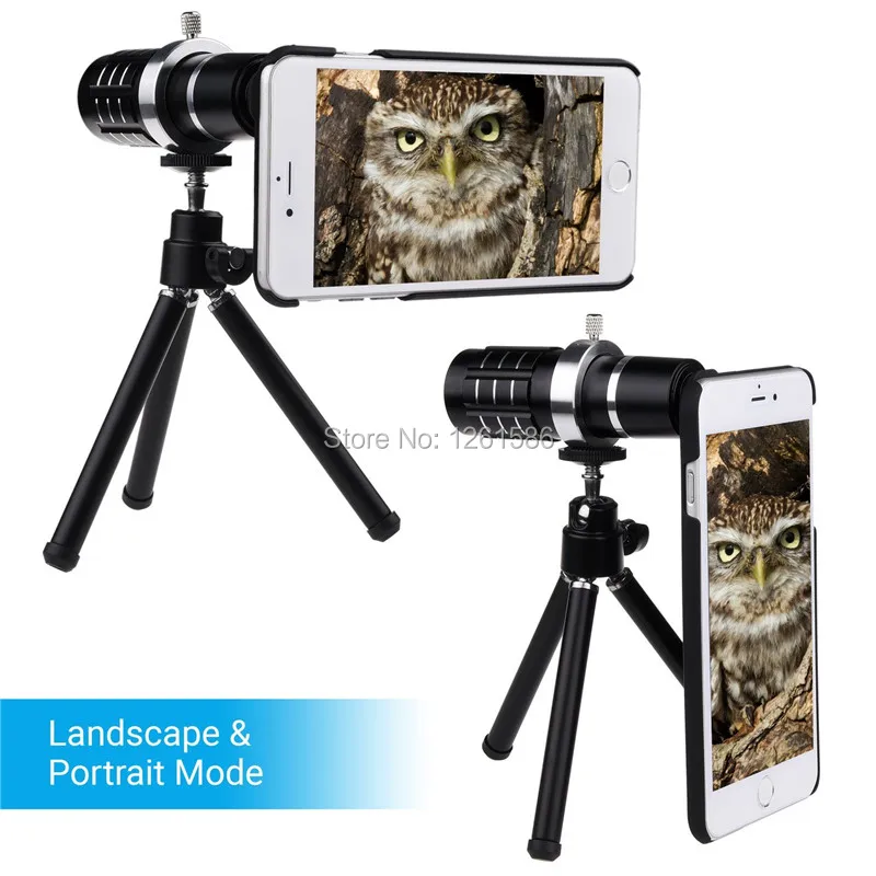Black 12x Zoom Telescope Camera Phone Lens for iPhone 6 6s 6 6 Plus 6s Plus (2)