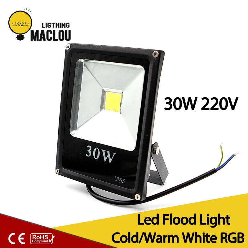 

MACLOU RGB LED Flood Light IP65 floodlight Waterproof LED 30W 220V outdoor Lighting Spotlight Street Lamp projector