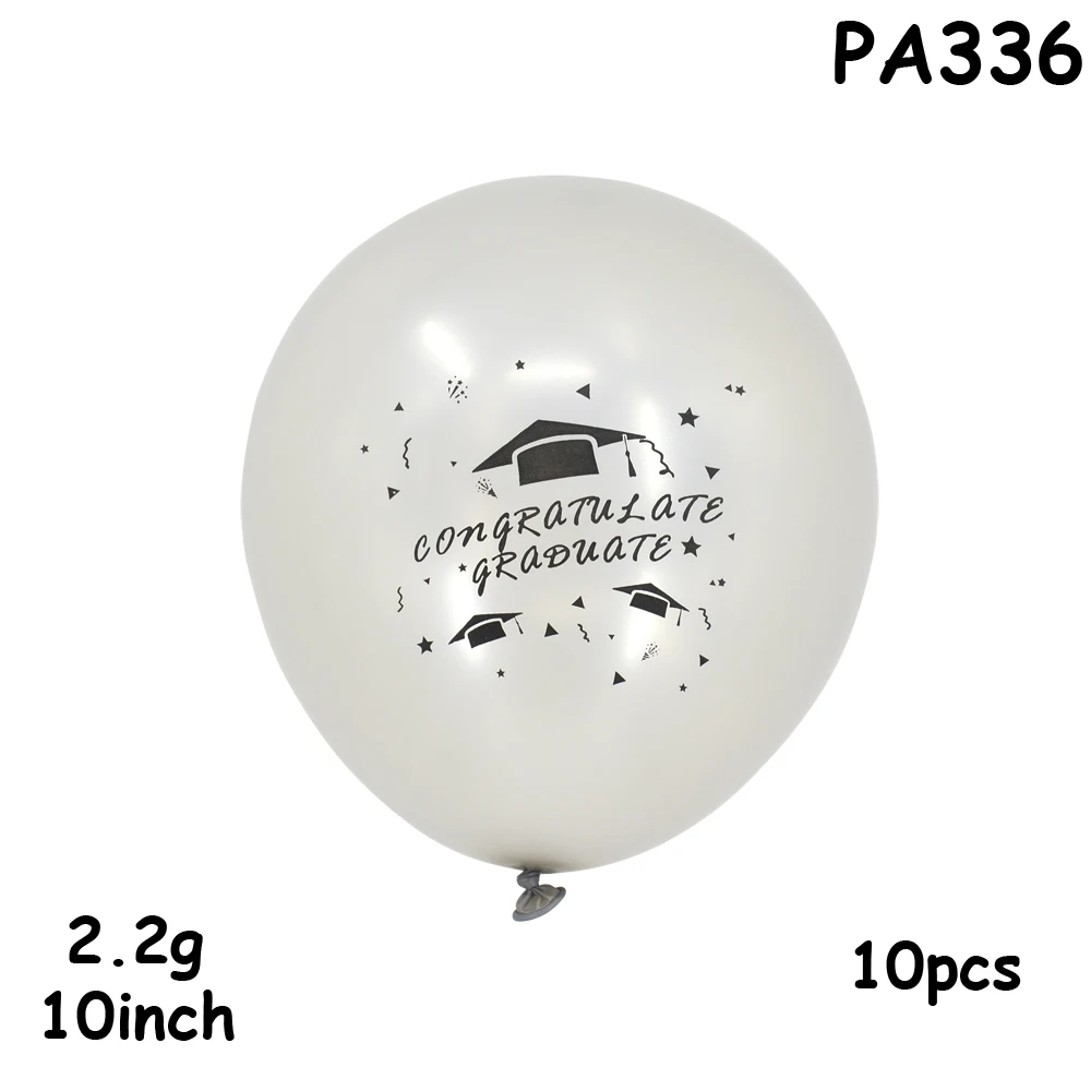 Выпускной воздушные шары выпускные латексные воздушные шары Кепка холостяка Выпускной вечерние товары на день рождения - Цвет: PA336 silver