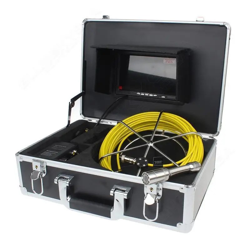 Free shipping! 30M Sewer Video Recording Camera 7" LCD Screen Drain Pipe Inspection DVR 12 Led with Battery with Aluminum Case