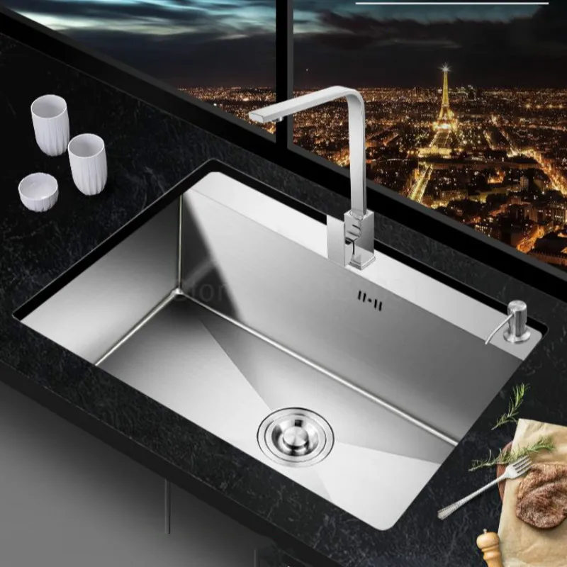 kitchen sink Handmade 304 stainless steel sink kitchen sink vegetable wash basin black welding seamless kitchen sink Handmade 304 stainless steel sink kitchen sink vegetable wash basin black welding seamless