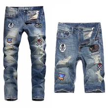 Fashion Streetwear Men Jeans Slim Fit Destroyed Ripped Jeans Patches Designer Superably Brand Hip Hop Jeans Men Denim Shorts Fashion Streetwear Men Jeans Slim Fit Destroyed Ripped Jeans Patches Designer Superably Brand Hip Hop Jeans Men Denim Shorts