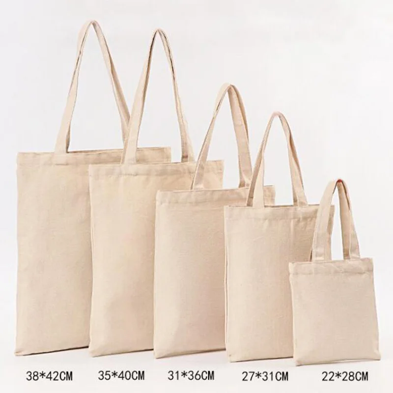 5 размеров однотонная парусиновая складная сумка для покупок многоразовая эко-сумка-тоут Сумка повседневная хозяйственная сумка