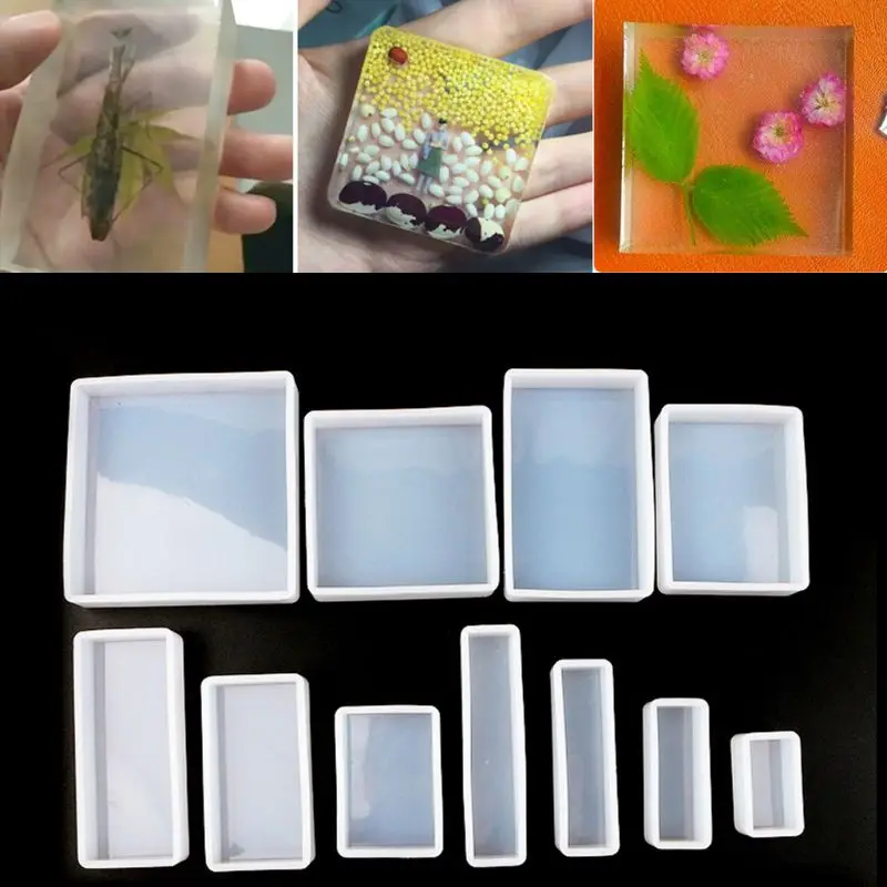 

DIY Jewelry Making Resin Mold 11Pcs Square Rectangle Cubic Molds Kit Resin Casing Craft Jewelry Making Tools