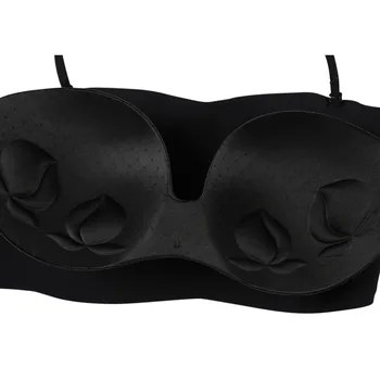 

Shoulder Strap Anti-slip on the Invisible Gathering Anti-lighting Wire Free Solid Bra Short Paragraph