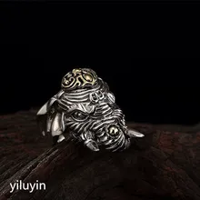 KJJEAXCMY boutique jewelryar S925 Sterling Silver retro Thai silver animal rings, unique personality, domineering men's rings s925 sterling silver jewelry thai silver retro hollow anchor anchor personality domineering men s clothing index ring