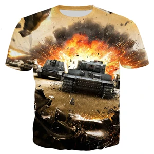 color as the picture PLstar Космос Лето Новая мода Мужская футболка игры World Of Tanks узоры 3D принт Мужские Женские повседневные крутые футболки топы - Цвет: color as the picture