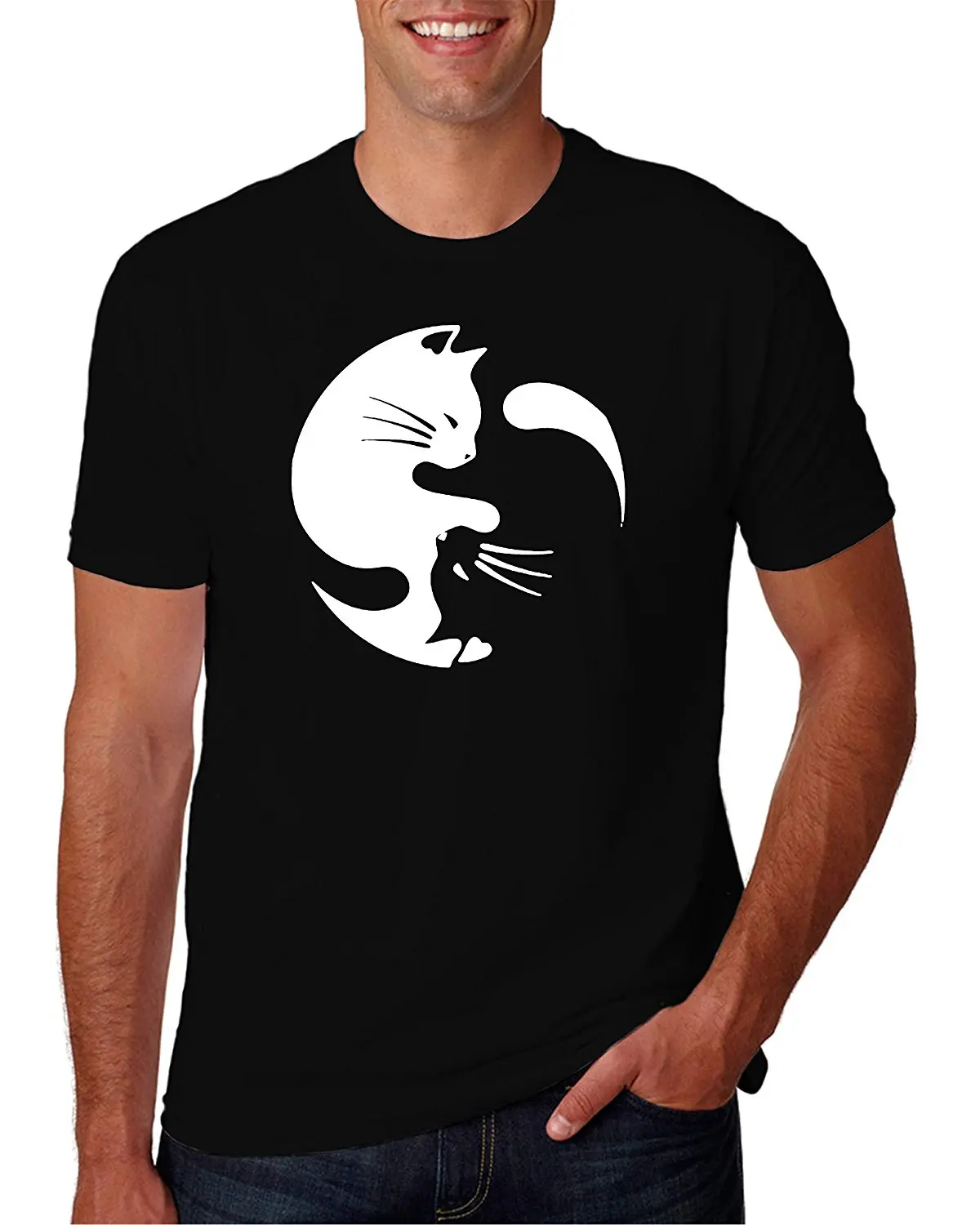 

Kitten Ying Yang T-Shirt Men T-Shirt Lowest Price 100 % Cotton Free Shipping Summer Fashion Game T Shirt Top Tee Plus Size