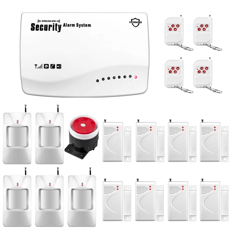 Home Security GSM Alarm System Wireless/Wired SMS Burglar Voice Alarm System Remote Control Set Arm/Disarm KIT