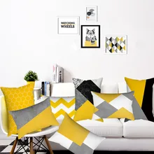 Желтый серый Мрамор геометрический Чехлы Home Decor бархатное покрытие для подушки 30x50 см Декоративные наволочки для подушки Винтаж Pillowsham