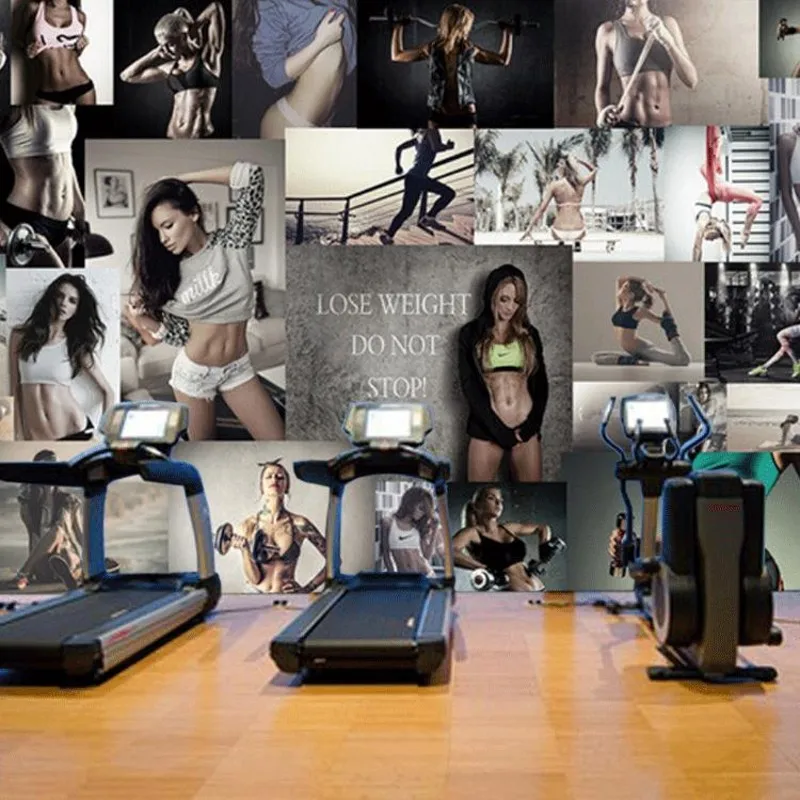 3D фотообои фон для спортивного зала Настенные обои спорта фитнеса фотостудии