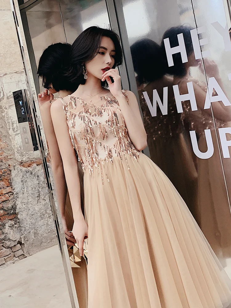 Вечернее платье 2019 лето мода новый Sequinned элегантное платье сексуальное торжественное платье для женщин Элегантные Формальные платья