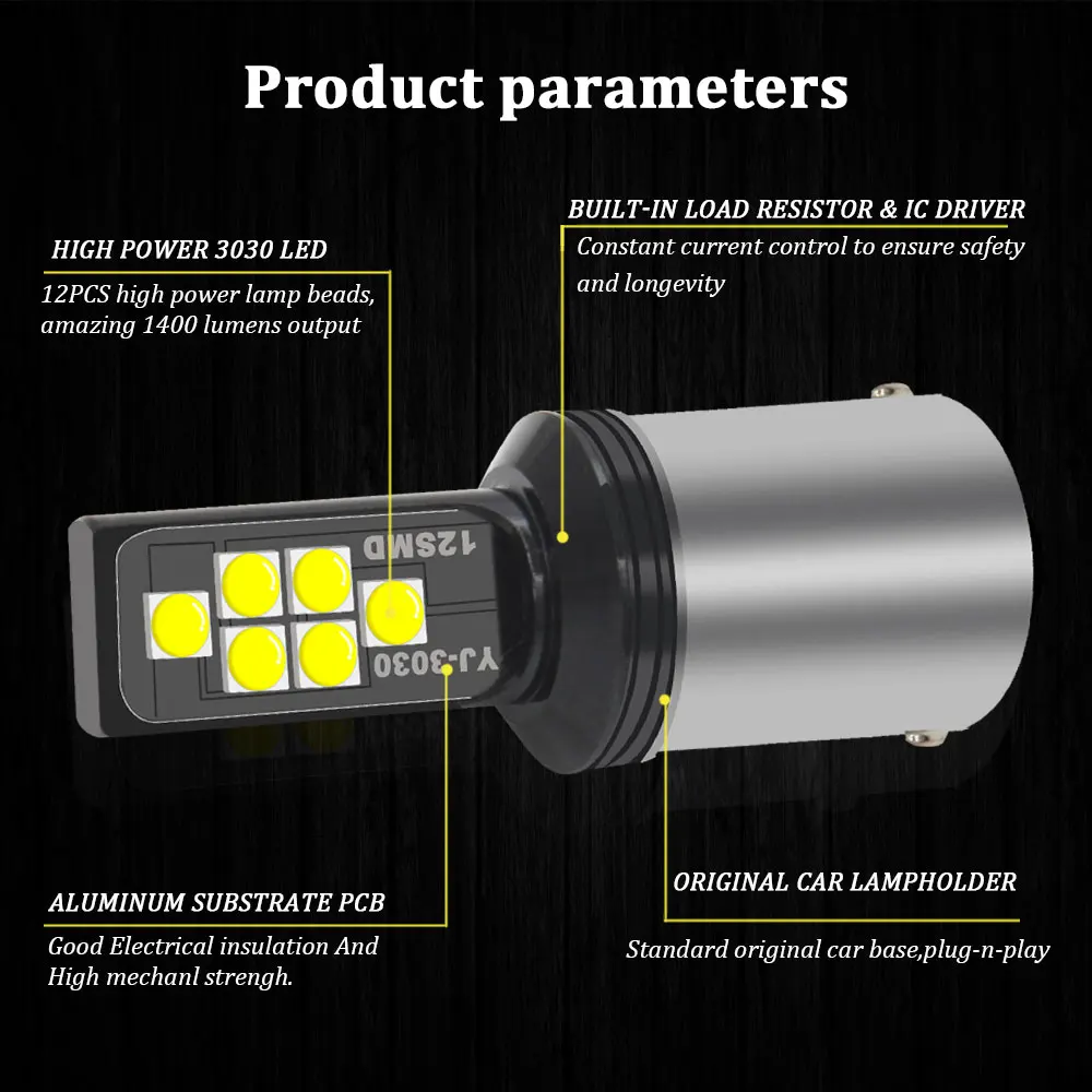 BMT аксессуары лампочки для авто 1156 BA15S P21W LED ампочки габариты светодиоды светодиодные лампы для авто BAU15S PY21W BAY15D 1157 P21/5W P21 5W led лампа для авто стоп сигнал дхо лампа габариты авто