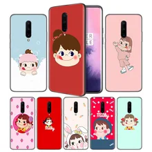 Peko Milky Boy Cute Soft Black Silicone Case Cover for OnePlus 6 6T 7 Pro 5G Ultra-thin TPU Phone Back Protective