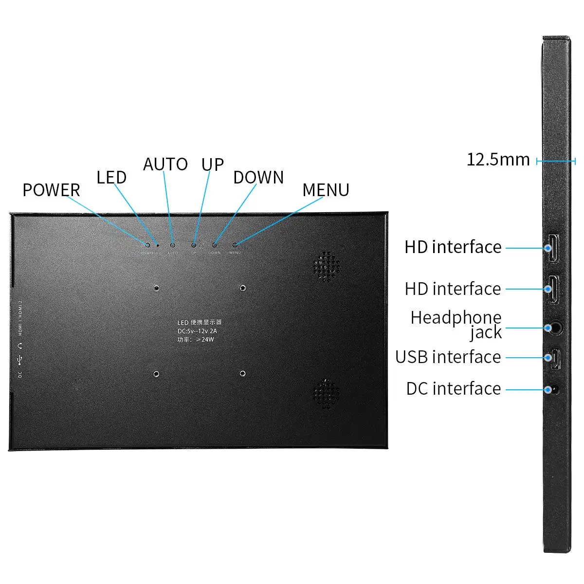 13.3 inch 2560x1440 Portable Monitor pc for PS4 Windows 7 8 10 Full HD LCD 2K HDMI IPS Screen gamin