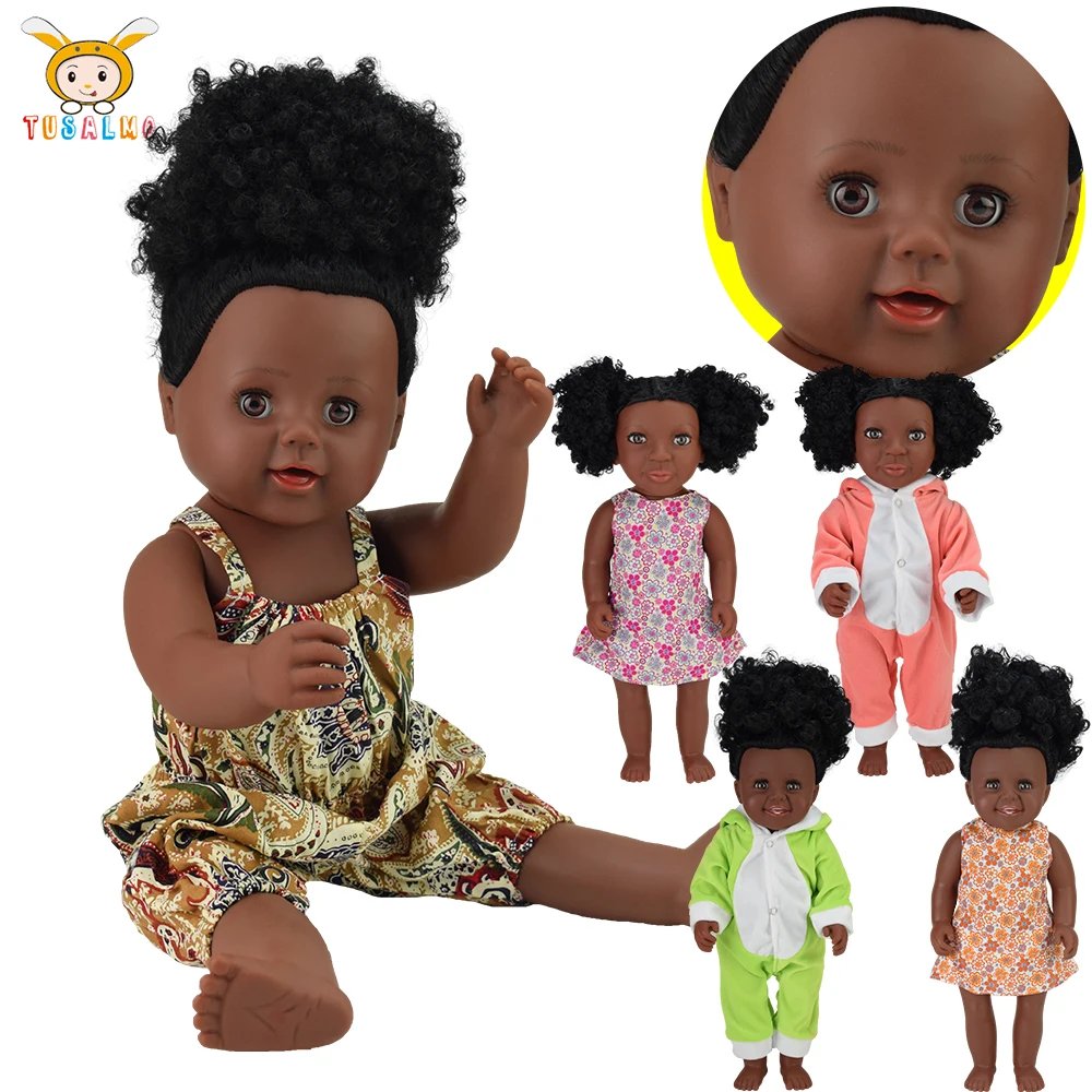 

whosale bluk price black 17inch baby dolls reborn boneca Rapunzel silicone dress toys girls gifts newborn simulation Nathaniel