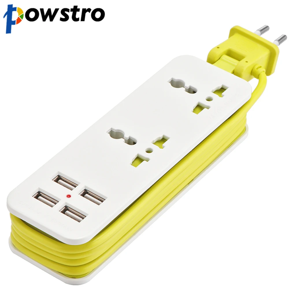 Powstro EU Plug Extension Socket Outlet Portable Travel Power Wall