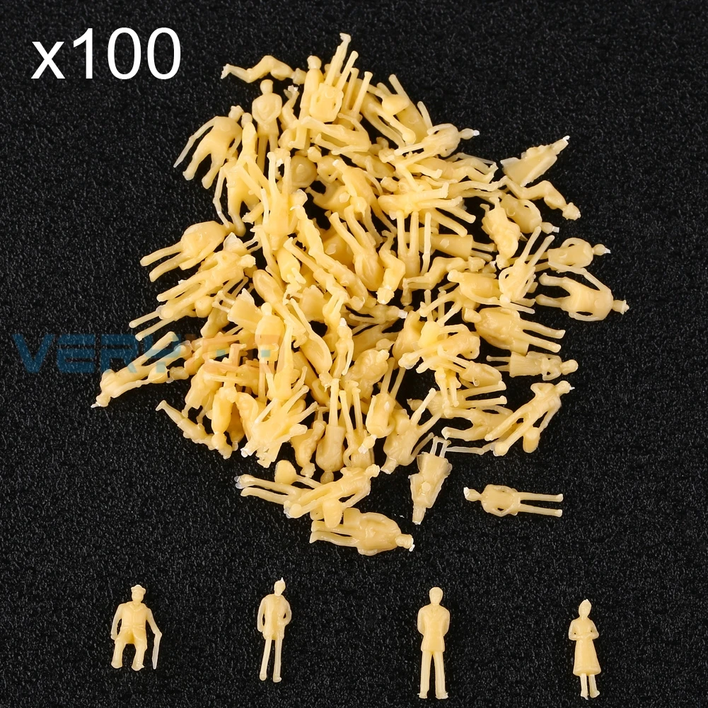 

100Pcs Mix Posture Figures O Scale 1:150 Unpainted People Model Railway NEW