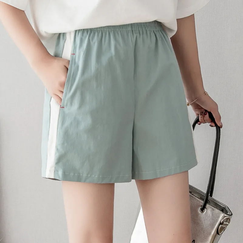 

Summer Shorts Women Cotton Linen Shorts Trousers feminino Women's Elastic Wasit Home Loose Casual Shorts plus size with Pocket