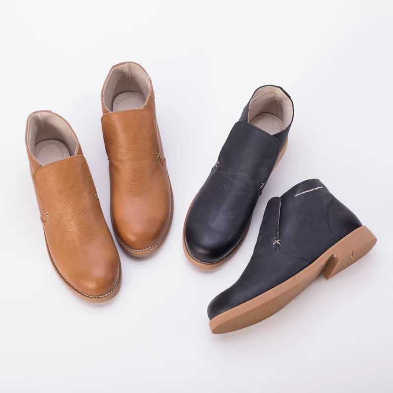 2016 new autumn and winter Sen Department of Japanese small fresh short barrel simple classic casual genuine leather short boots 2016 new autumn and winter Sen Department of Japanese small fresh short barrel simple classic casual genuine leather short boots