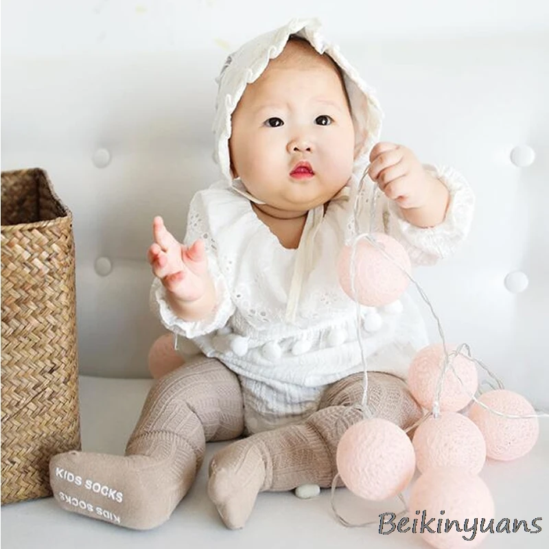 Spring and summer summer double needle baby anti-slip socks without bones loose baby newborn ball children cotton socks