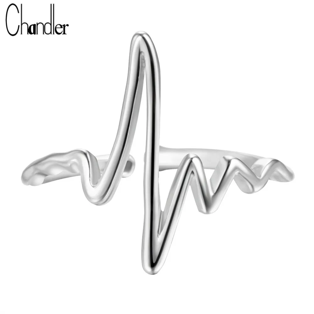 Solid 925 Sterling Silver Heart Beat Ring Love Romantic Statement Knuckle Pinkie Open Wedding Band Fashion Jewelry For Women