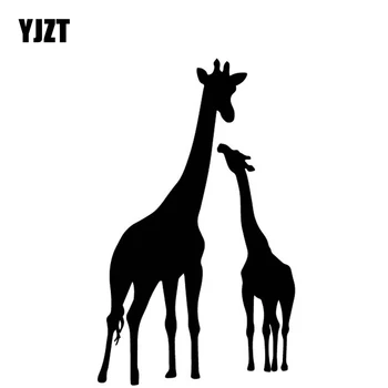 

YJZT 9.8CM*16.2CM Giraffe Pattern Car Sticker Car Door Accessories Vinyl Decal Decor Black/Silver C4-2222
