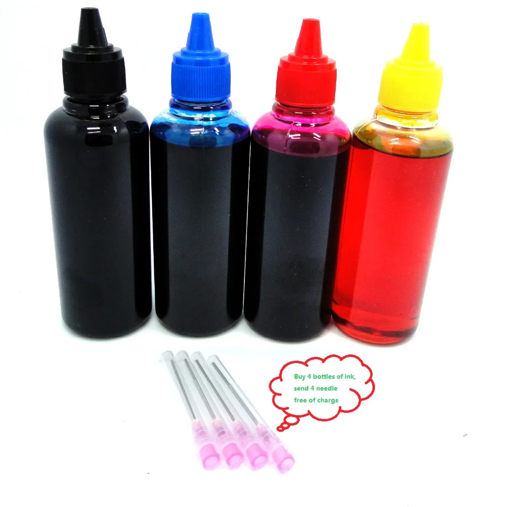 YOTAT 4*100 мл черный пигмент цветные чернила для HP564 HP364 HP178 HP862 HP920 HP685 HP655 HP670 HP940 HP88 HP932 HP950 HP711 HP970