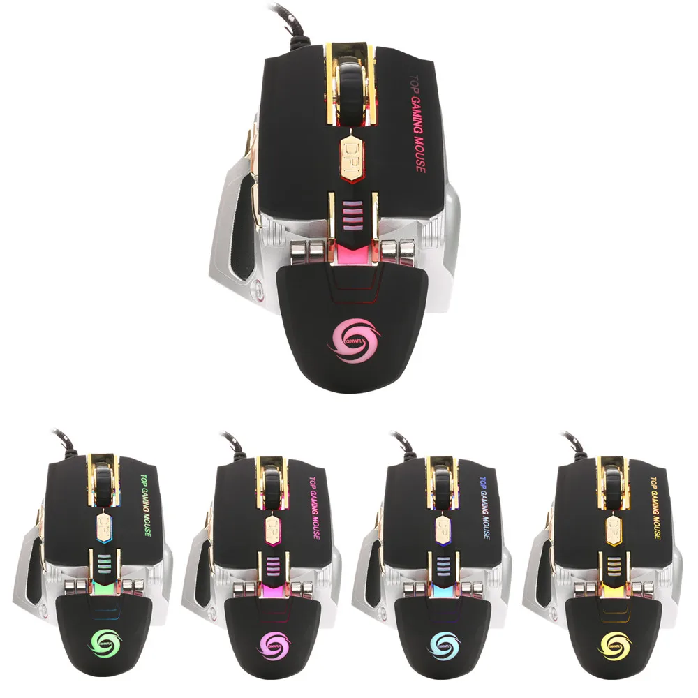

4000DPI 7 Button LED Optical Gaming Mouse Macro Programmable for PC Laptop Black F626