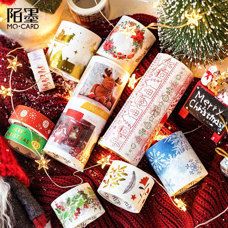 

Merry Christmas Gilding Washi Tape Quality Stationery Diy Scrapbooking Photo Album School Tools Kawaii Scrapbook Paper Stickers