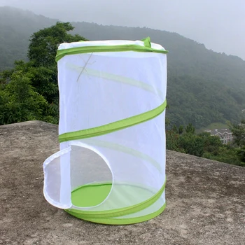 

USA Anti-Insect Net Box Butterfly Observation Cage Pot Zipper Type Foldable Butterfly Habitat for Children Pratice Garden Tool