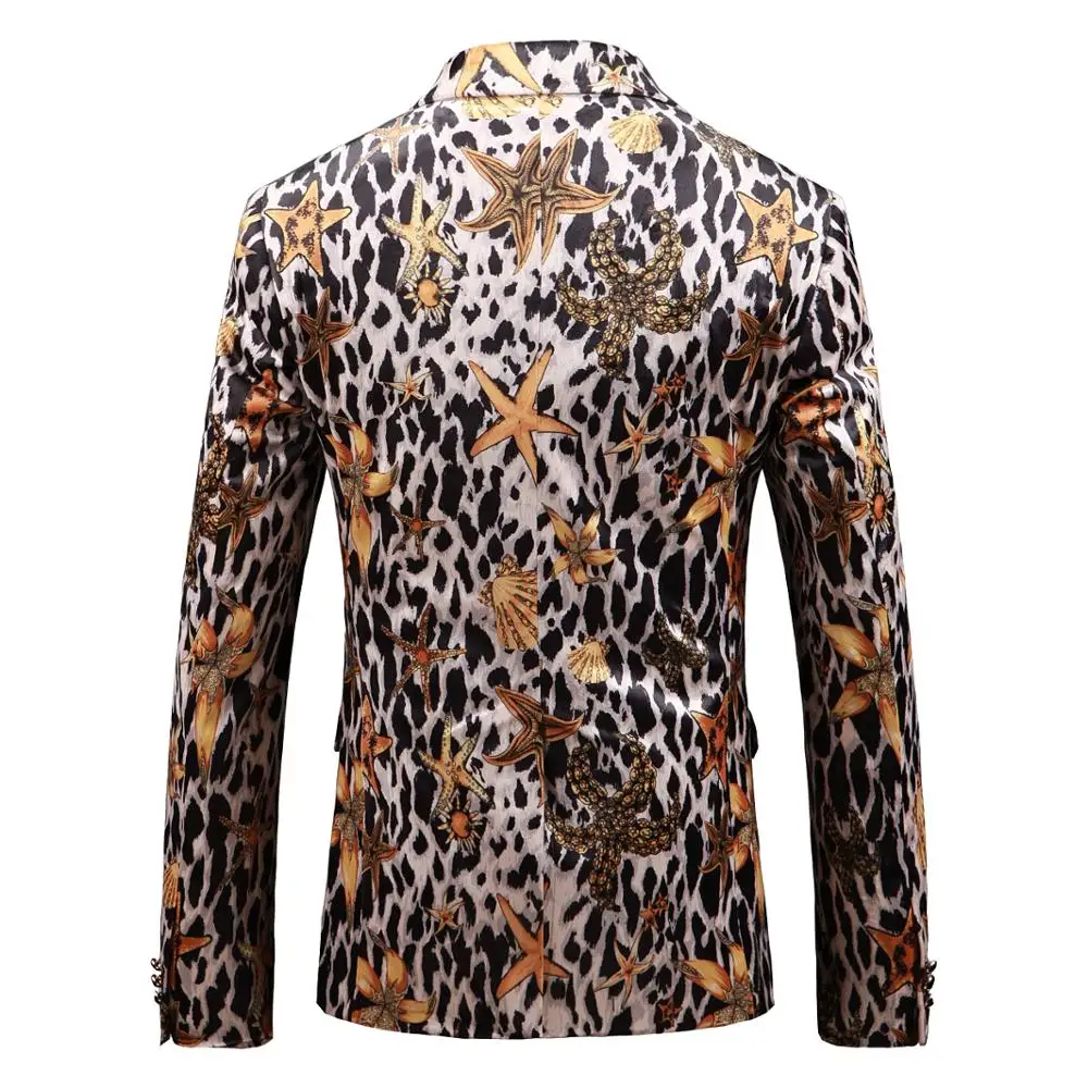 PAULKONTE Starfish Leopard Print Dress Jacket Suit Top Fashion High Quality Nightclub Party Wedding Slim Fit Mostly Male Blazer PAULKONTE Starfish Leopard Print Dress Jacket Suit Top Fashion High Quality Nightclub Party Wedding Slim Fit Mostly Male Blazer