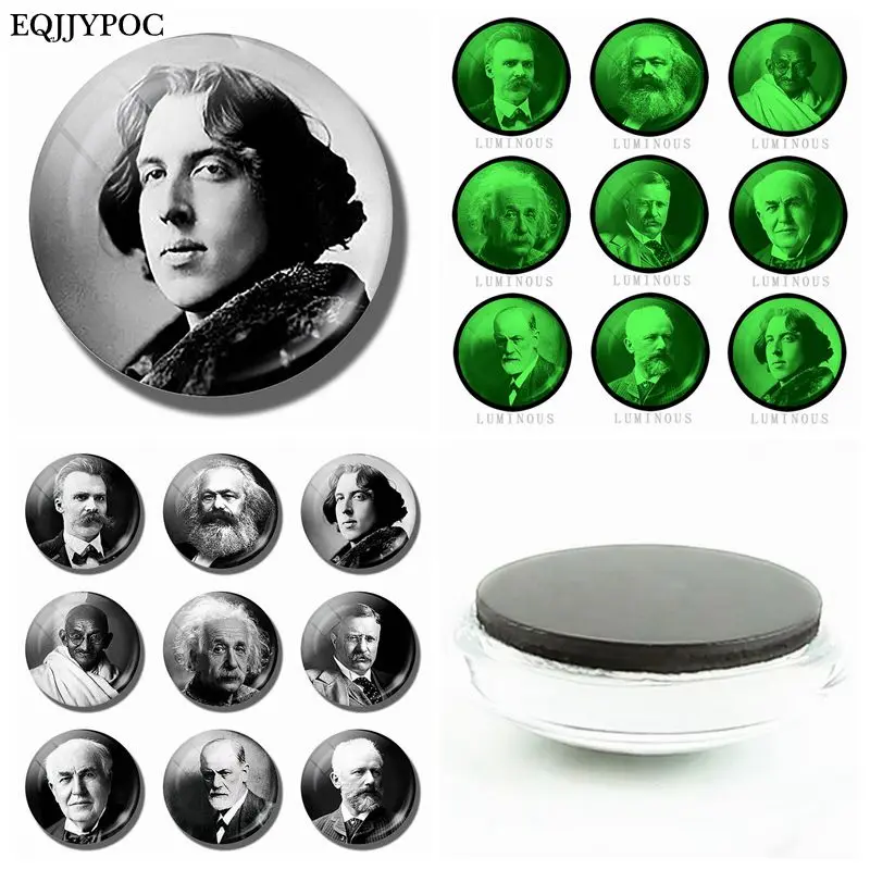 

Oscar Wilde Karl Marx Nietzsche Albert Einstein Theodore Roosevelt Sigmund Freud Magnetic Sticker Fridge Magnet Decor Souvenir