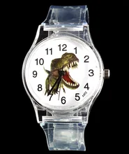 Dinosaure Tyrannosaurus Bande Dessinée Montre Enfants Enfants Transparent Crâne Squelette Jurassic Park Collection Dino Bracelet À Quartz Montres