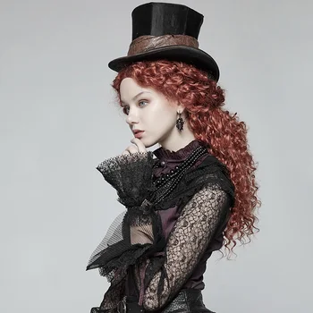 

PUNK RAVE Women Gothic Lolita Black Lace Mesh Glove Fashion Steampunk Women Evening Party Gloves