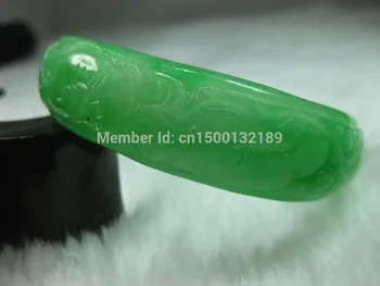 

Free Shipping 001932 NATURE BEAUTIFUL CARVING GREEN JADEITE BRACELET BANGLE 58MM ()