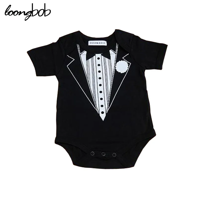 2016 New baby boy rompers gentleman style bebes bow tie romper babies