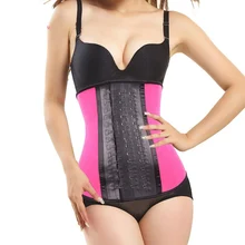 Waist Trainer corsets and bustiers latex waist cincher black steel boned corset underbust slimming belt shapewear Plus Size