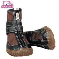 Большие собаки Искусственная кожа спортивная обувь зимняя Водонепроницаемый Собака Щенок ботинки «мартенс» Нескользящие собачий ошейник для золотистого ретривера питбуля обувь для дождя - изображение