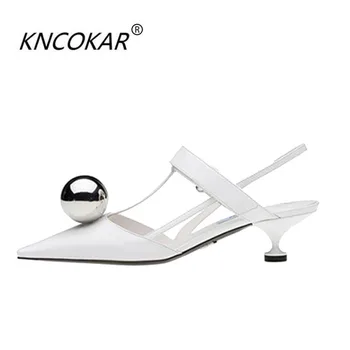 

Runway looks electroplating metal ball color matching leather tip with T bring sandals women's shoes fashion sexy women's