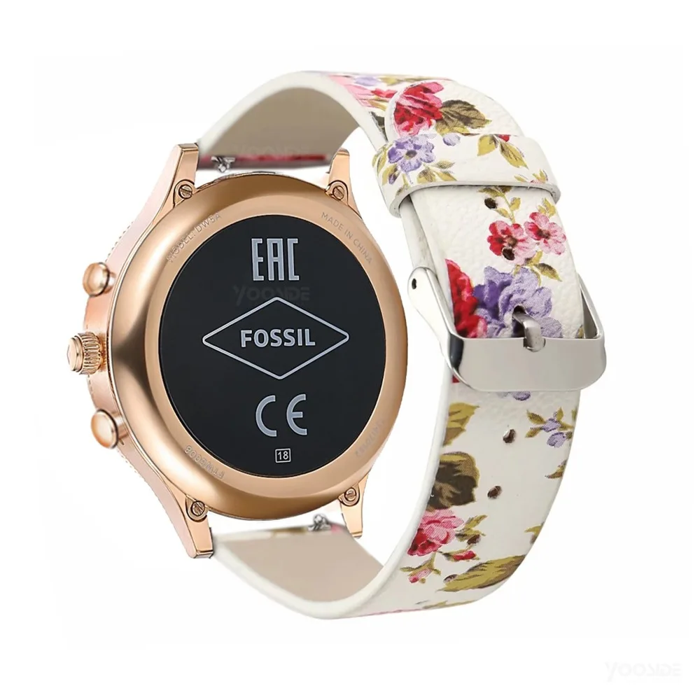 Ремешок для часов Fossil Q Venture кожаный браслет Gen3/Gen4 HR/женский спортивный 18