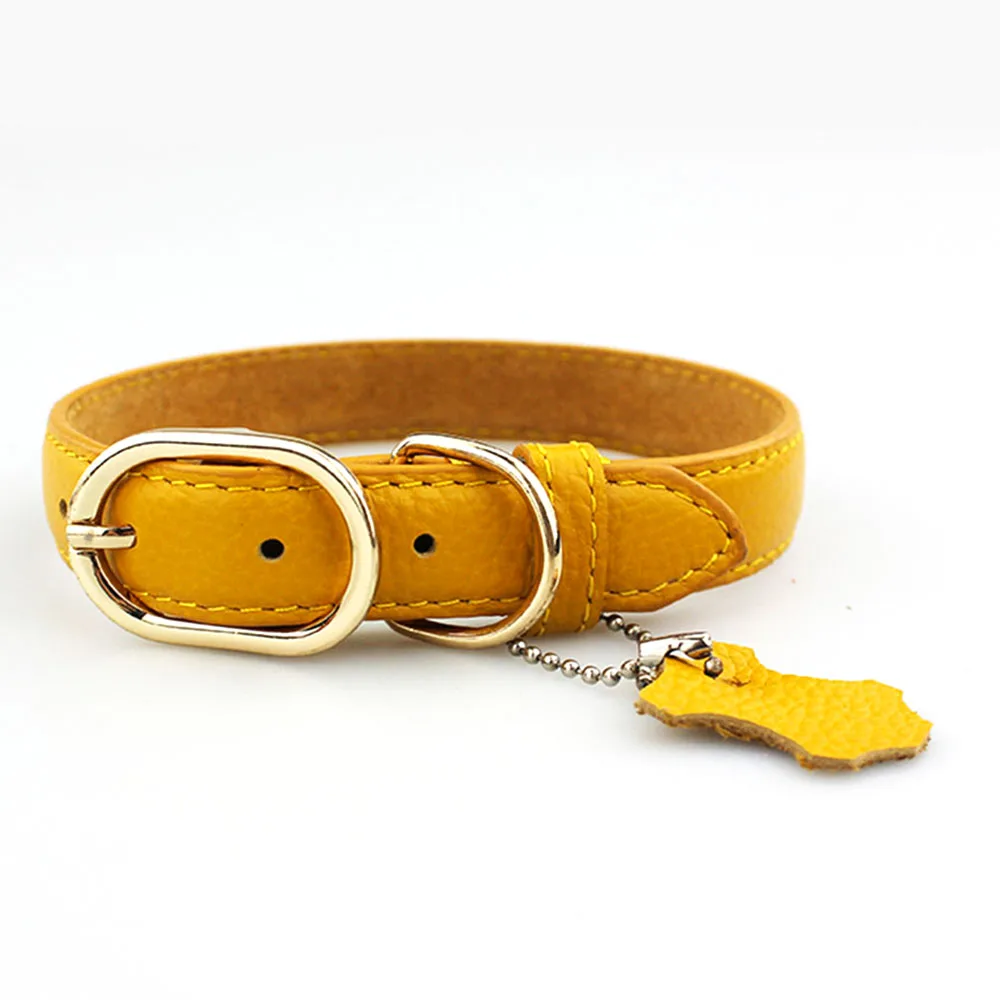 Pet Dog Collars Solid Leather Collars For Small Large Dogs Durable Quick Release Basic Collars Dogs Puppy Pet Products (3)
