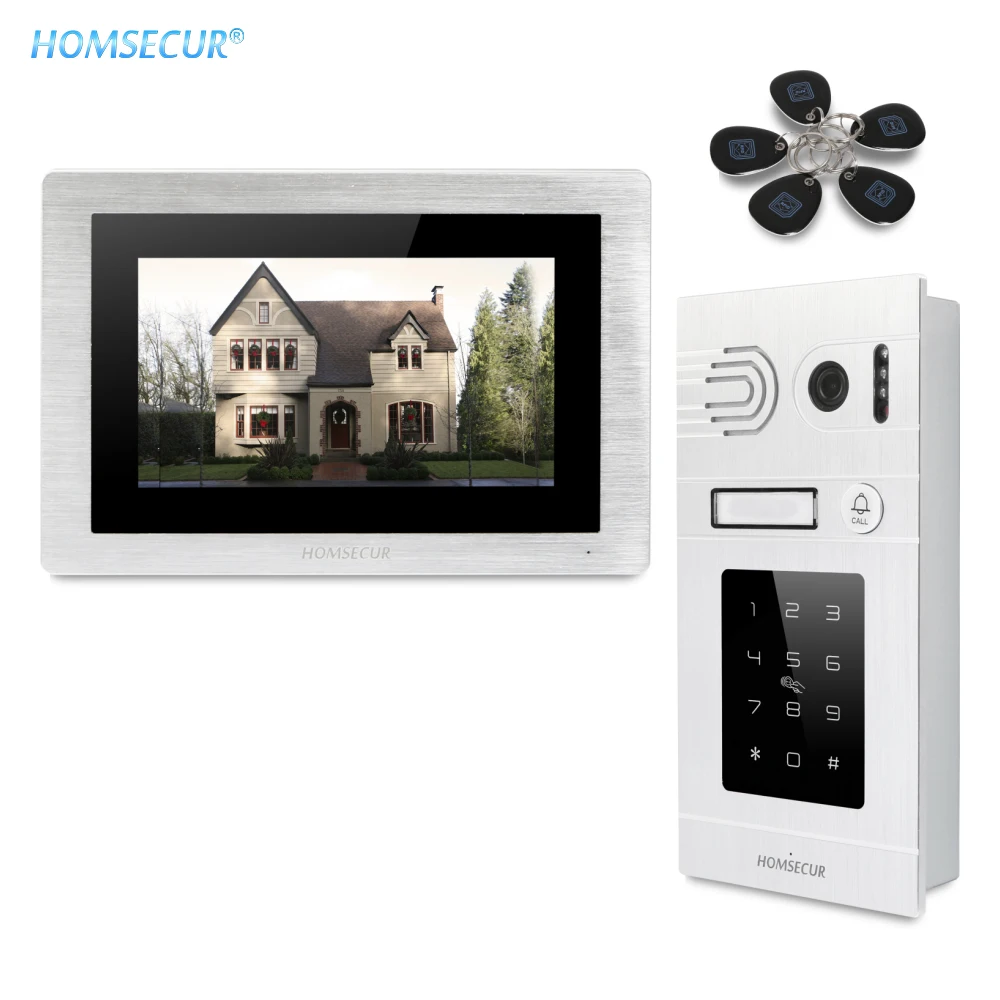 HOMSECUR 7\ Wired Video&Audio Home Intercom with RFID Access for Home Security BC071-S+BM714-S HOMSECUR 7\ Wired Video&Audio Home Intercom with RFID Access for Home Security BC071-S+BM714-S